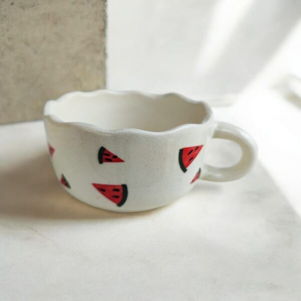 watermelon handmade wide mug