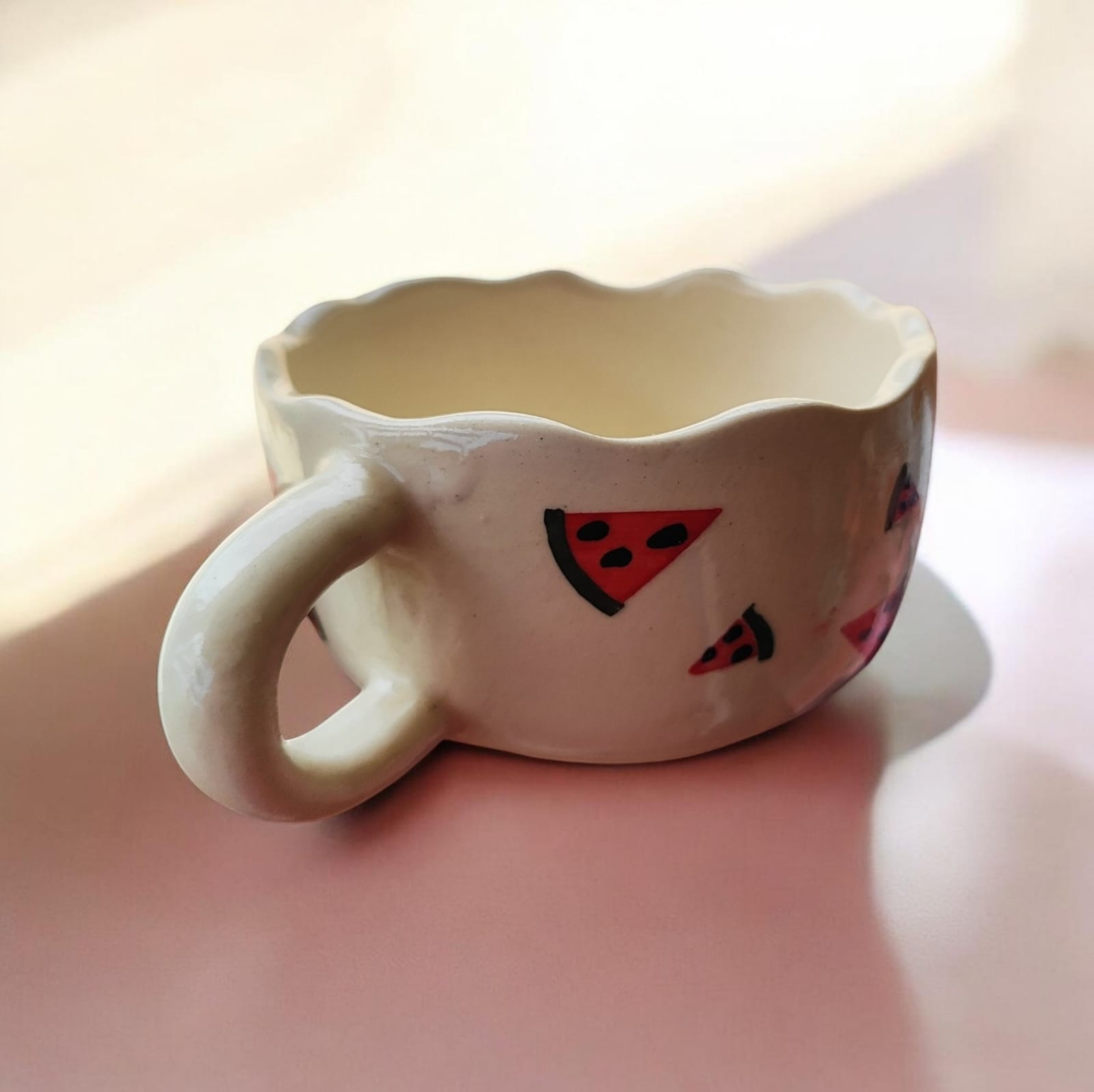 watermelon handmade wide mug watermelon handmade wide mug