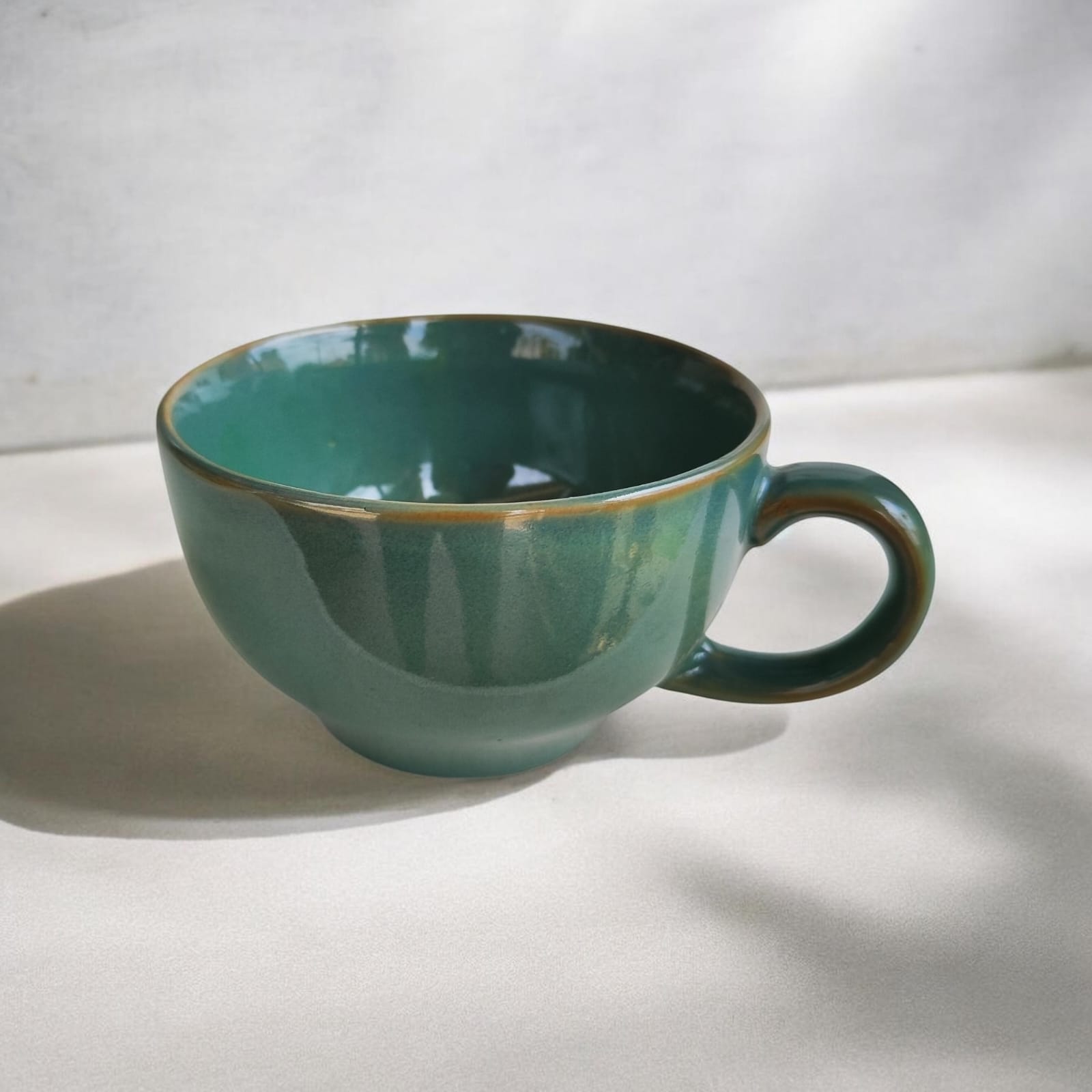teal green cappuccino cup teal green cappuccino cup